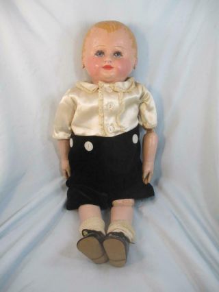 Antique Martha CHASE Baby Boy Doll Stockinette Cloth Painted Jointed Limbs 22 