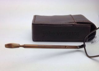 Folding JOHN VARVATOS Eyeglasses V801,  1.  00 Antique Gold Transitions Readers 10