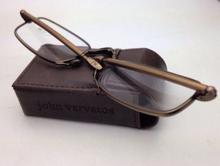 Folding JOHN VARVATOS Eyeglasses V801,  1.  00 Antique Gold Transitions Readers 11