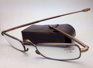 Folding JOHN VARVATOS Eyeglasses V801,  1.  00 Antique Gold Transitions Readers 8