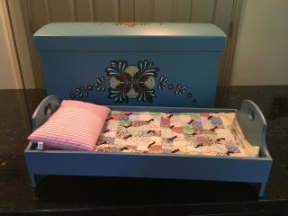Vintage American Girl Doll Kirsten Bed,  Trunk,  Quilt,  Pleasant Company