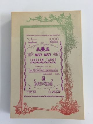 Vintage Neti Neti Tibetan Tarot Cards 1952 By The Christian Community L.  A.  Ca.