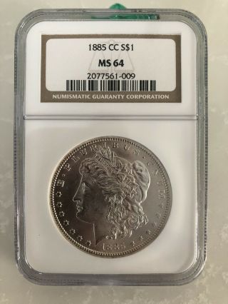 1885 - Cc Rare Morgan Silver Dollar Ngc Ms 64