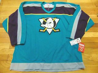Nwt Vintage Ccm Nhl Anaheim Mighty Ducks Semi - Pro Style Jersey Size Xl