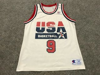 Mens 44 Vtg 90s Usa Basketball Dream Team 9 Michael Jordan Champion Jersey Usa