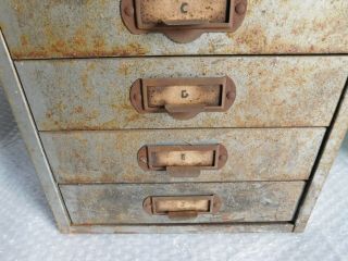 vintage industrial steel metal cabinet drawers tool box storage garage shop 3 5