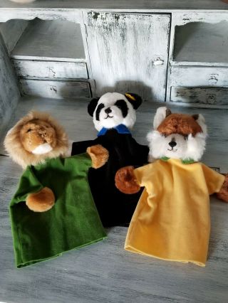 Steiff Vintage Set Of Hand Puppets With Ear Tags.