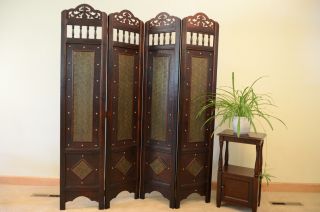 Vintage Charleston Pattern 6 Ft.  Tall Wood Room Divider Screen