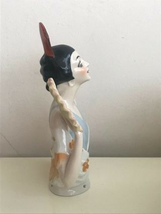 Very Rare Antique German Porcelain Half Doll,  Spanish Lady Art Deco 3