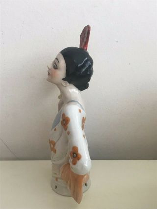 Very Rare Antique German Porcelain Half Doll,  Spanish Lady Art Deco 7