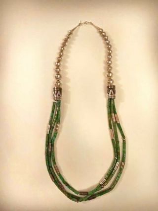 Tommy Singer Necklace Turquoise Silver Vtg Navajo Treasure Squash Blossom Bead