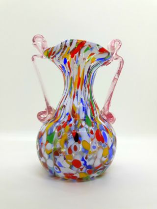 Vintage Italian Fratelli Toso Carnivale Vase
