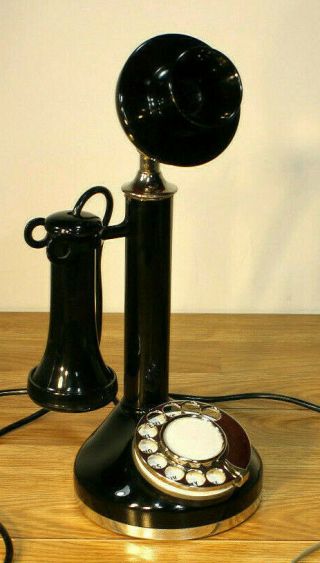 Vintage Upright Candlestick Rotary Telephone Western Electric W/ Modern Adapter