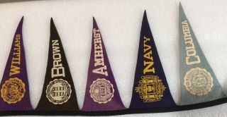 12 Vintage Ivy League College Flag Pennants Yale Harvard Army Navy Brown & More 4