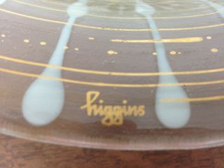 Vintage Hand Crafted Art Glass Signed Higgins Classic Lines Bowl P2 2