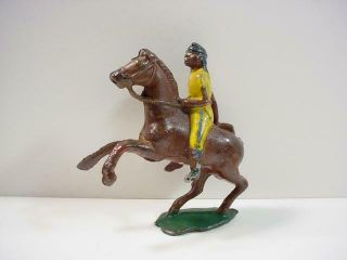 Noblespirit (toy) Vintage Barclay Indian On Horse Lead Figure