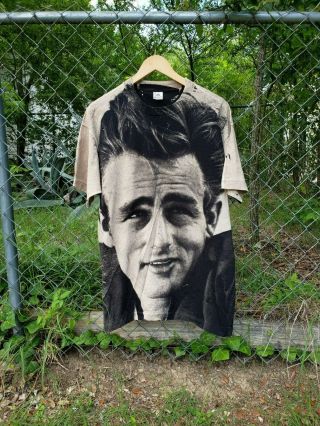 Vintage James Dean Rare All Over Print Shirt Men Tee Sz Xl Mosquitohead
