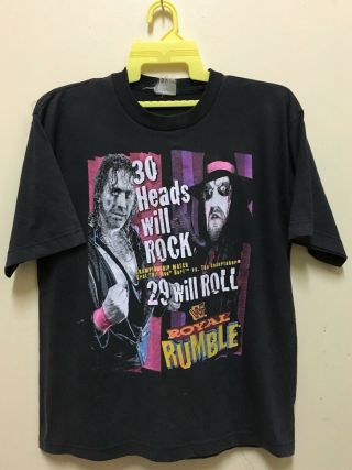 Vintage 1996 Wwf Royal Rumble The Undertaker Vs Bret Hart Wrestling T - Shirt Wcw