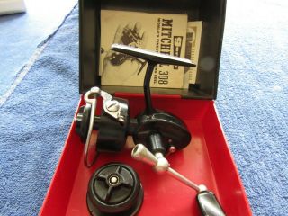 Vintage Garcia Mitchell 308 Reel In Hard Case With Papers And Extra Spool
