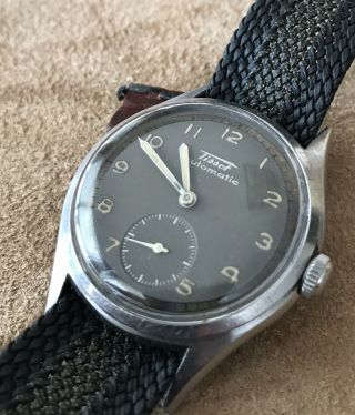 Vintage Tissot Military Style Watch,  Automatic Bumper Movement