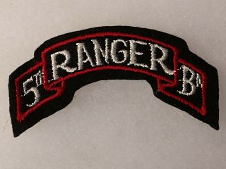 Vintage Ww2 5th Ranger Battalion Embroidered Felt Cheesecloth Back