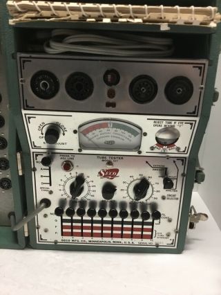 Vintage Seco 107 Tube Tester Mutual Conductance Meter w Index,  & 2
