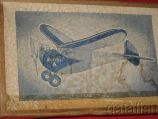 Vintage H&f Model Rocketeer " A " 40 " Flight Balsa Model Airplane Kit