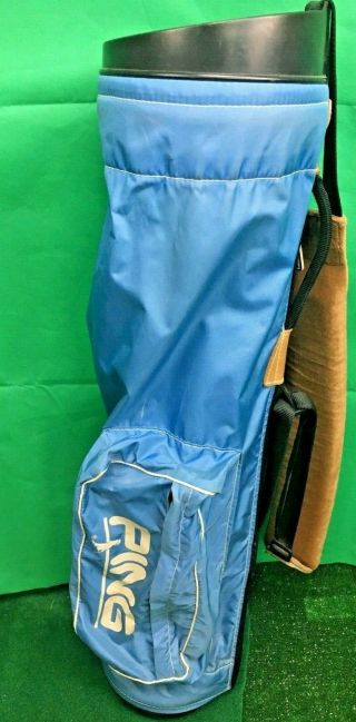 Mm0289 / Vintage Blue Ping 1 - Strap 4 - Divider Sunday Carry Bag / 2.  5 Lbs / Light