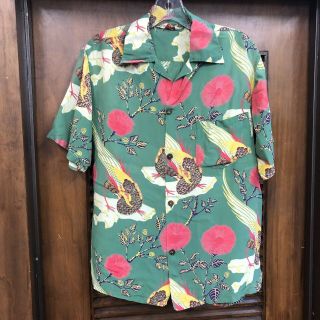 Vintage 1950’s “hawaiian Togs” Asian Japanese Pattern Rayon Hawaiian Shirt - M