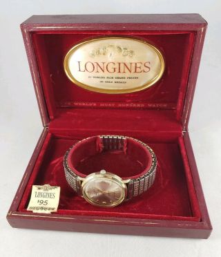 Vintage Mens Longines Grand Prize Automatic Gold Filled Watch W/orig Box
