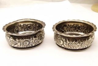 Antique Sterling Silver Gorham Large Salt Cellar Dish Bowl Set Cluny No 2385 Vtg