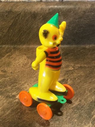 Rosbro Rosen Hard Plastic Vintage Halloween Cat On Wheels Candy Container 6