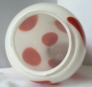 Modern Vintage Retro White Red Spots Pop Art Glass Vase 13.  25 