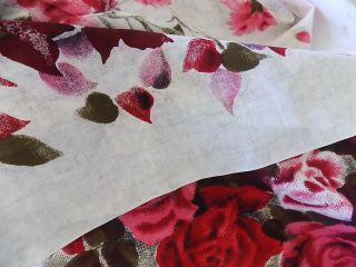 Vintage Roses and Carnations Cotton Fabric 3 Yards 36 