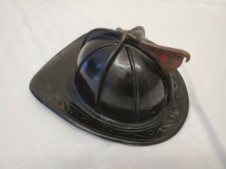 Vintage Cairns Leather Fire Helmet Size 7