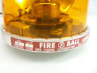 Vintage Federal Sign & Signal Fire Ball FB - 1 12 Volt Series Amber 6