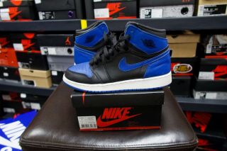 Nike Air Jordan 1 Size 7 Youth Bg Blue Black Og Retro Vtg Vintage Nba Basketball