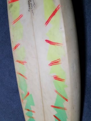 Rare Vintage Tom Curren Signed Channel Islands Canoe Surfboard Hanson,  OP,  RipCurl 10