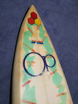 Rare Vintage Tom Curren Signed Channel Islands Canoe Surfboard Hanson,  OP,  RipCurl 11