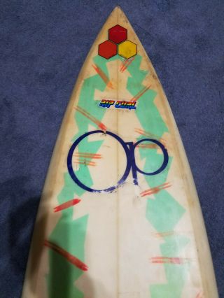Rare Vintage Tom Curren Signed Channel Islands Canoe Surfboard Hanson,  OP,  RipCurl 3