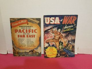 1939 Ww2 Magstroms Map Of The Pacific & Far East & Usa At War Mag