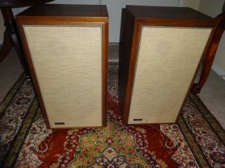 Vintage 1973 Large Advent Speakers,  Walnut Veneer - One Pair