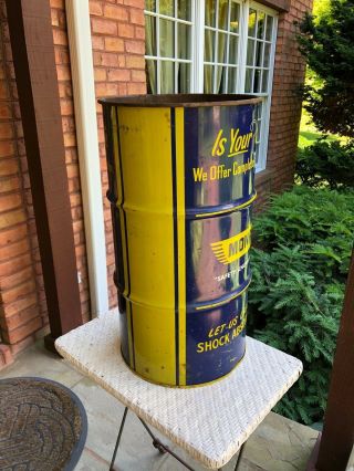 Vintage Monroe Shock Absorbers Drum/Barrel Service Station Display/Trash Can 2