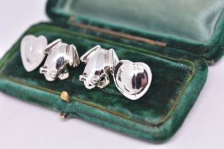 Vintage Sterling Silver cufflinks with Frog and lily pad Links of London G437 2