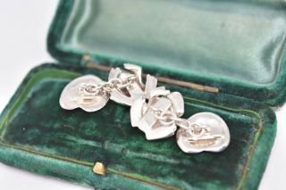 Vintage Sterling Silver cufflinks with Frog and lily pad Links of London G437 4