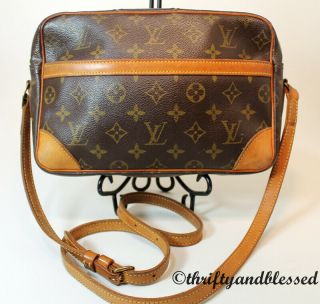 Auth Vintage Louis Vuitton Trocadero Canvas Leather Shoulder Crossbody Bag