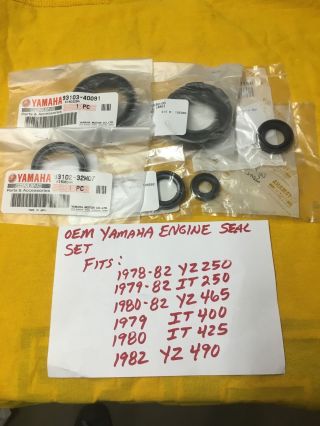 Oem Yamaha Engine Seal Set,  Yz 250,  465,  490,  It 250,  400,  425,  Ahrma Vintage Mx