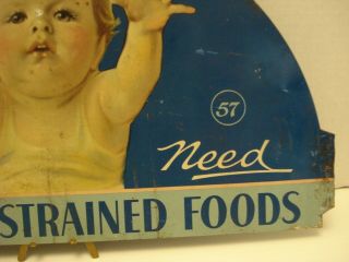 RARE Vintage Heinz 57 Baby Food Store Display Sign NO RACK 5