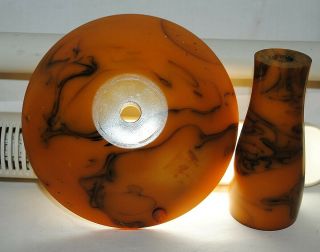 Antique Old Amber Bakelite /catalin Block Object Veined Rar 403 Gr