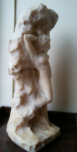 Antique SIGNED Marble Statue Sculpture Of Nude Woman Lady - 16.  5 